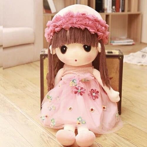 40cm Curly Plush Stuffed Sweet Cute Animals For Kids Toys Angela Doll For Girls Birthday Christmas Gift Lace Dress Flower hat