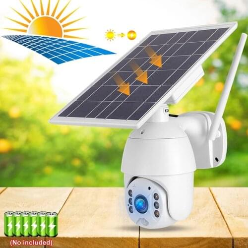 4G Solar Camera 1080P PTZ IP Camera Night Vision Two Way Audio Solar Panel 18650 Battery Camera Low Power Solar Power PIR Alarm