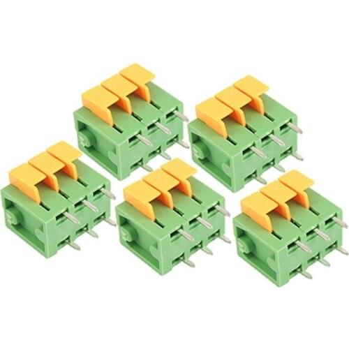 5 Pcs 6 Pin Vertical Mount Screwless Terminal Block 10A