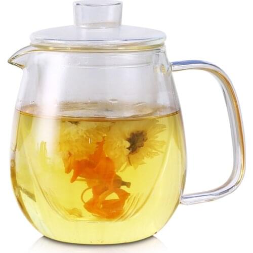 600ML/1.2L Glass Tea Pot With Glass Tea Infuser Kettle For Tea Water Drinking Large Capacity Drinkware Porable Bottle Teapots