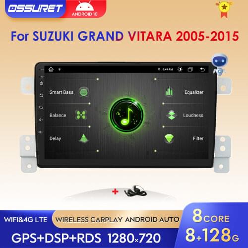 9" 2Din Android 10 Car Radio GPS Navigation RAM 2GB+ROM 32GB wifi For SUZUKI GRAND VITARA Car Multimedia Player Auto Stere 4G BT