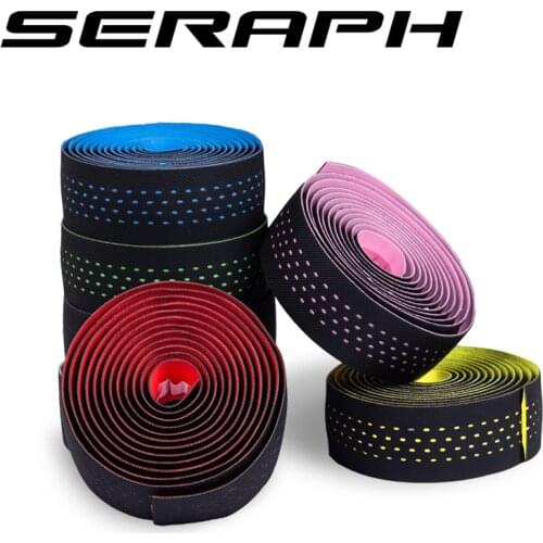Free Shipping Seraph Road bike Handlebar tape Bar pink/black/white/red/green/blue Anti-sweat Strap 2 Bar Bike parts