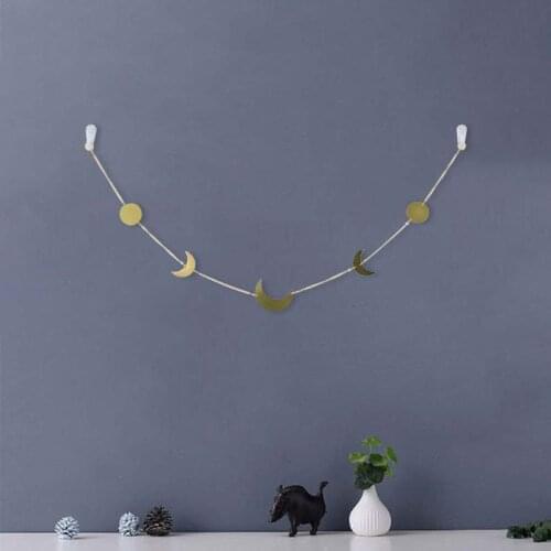 Moon Phase Garland Chains Celestial Boho Shining Wall Hanging Decor Home Office