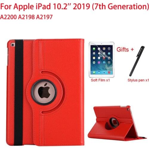 360 Rotating Smart PU Leather Case For Apple iPad 10.2 Cover 2019 7th Generation Auto Sleep/Wake Funda Coque A2200 A2198 A2197