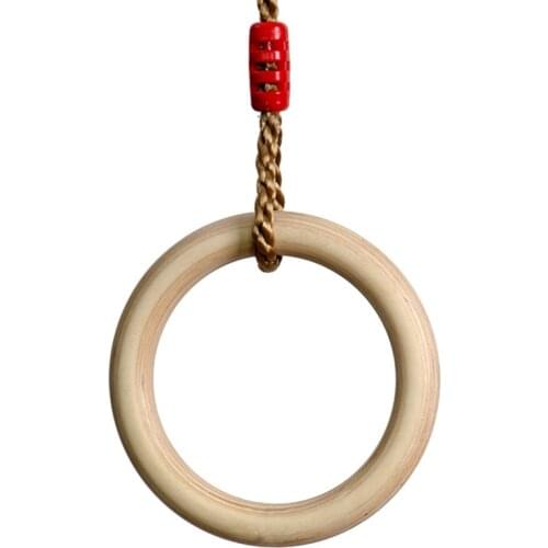 Kids Gymnastic Rings Exercise Rings for Kids Trapeze Doorway Swing Rings Wooden Gym Rings for Kids Indoor Pull Up Rings