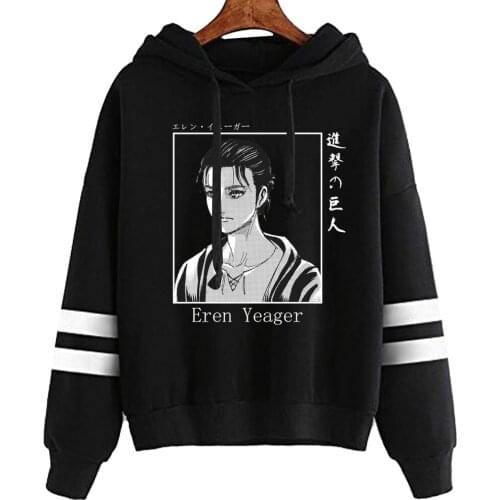 Women Hoodies Attack on Titan Women Pullovers Hoodies Sweatshirts Eren Yeager Print Anime Hoody Streetwear Tops