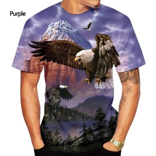 3d T-shirt Eagle Print mens and womens short-sleeved T-shirt fashion casual sweatshirt T-shirt