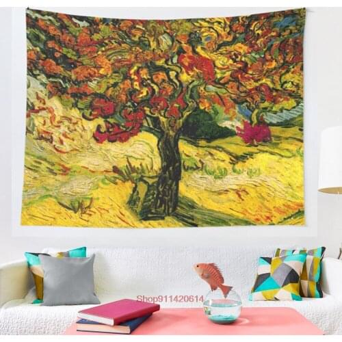 Van Gogh Mulberry Tree tapestry Wall Hanging Bedspread Wall Art Bedding Curtain Throw Sheet Furniture Comfort Sporting Events