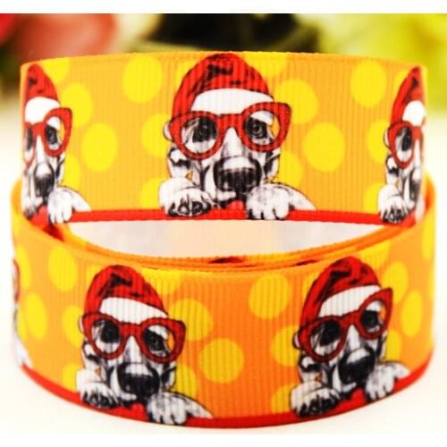 22mm 25mm 38mm 75mm Dogs Cartoon printed Grosgrain Ribbon party decoration 10 Yards X-04498