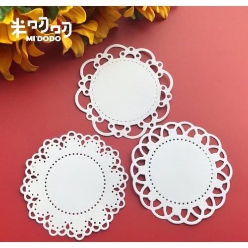 Metal Cutting Dies 3 pcs Stitch Doily Flower Lace Round Midodo Scrapbooking Paper Craft Knife Mould Blade 2019 New Dies