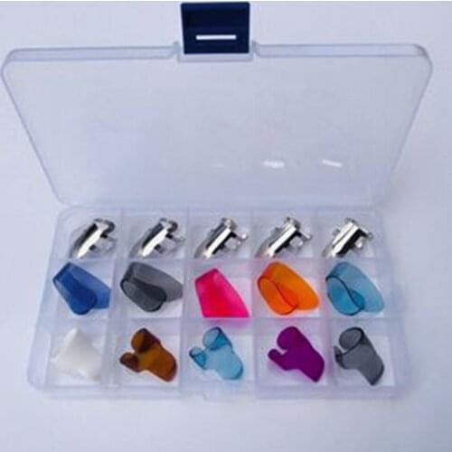 Finger Guitar Picks Sets 5pcs Metal Finger Guitar Picks 5pcs Thumb And Finger picks Celluloid & ABS for Choose With Carry Box