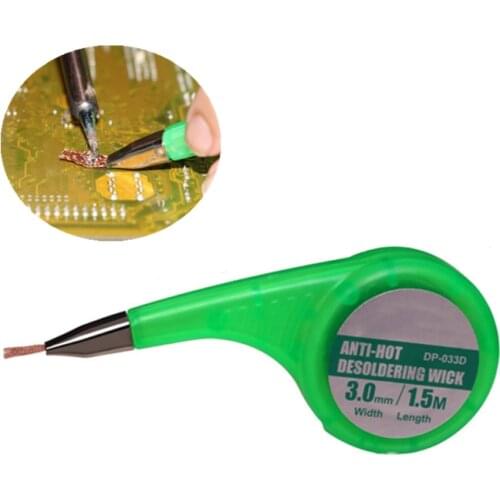 Desoldering Braid Wick Solder Remover Sucker Anti Scalding Tin Removal Wire for Repairing PCB BGA Desoldering Wick 1.5/2M Cord
