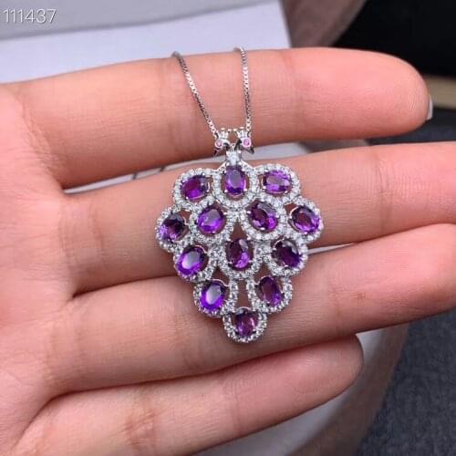 Super luxurious Amethyst Necklace wholesale Party Wedding 925 silver good quality exclusive personal customization