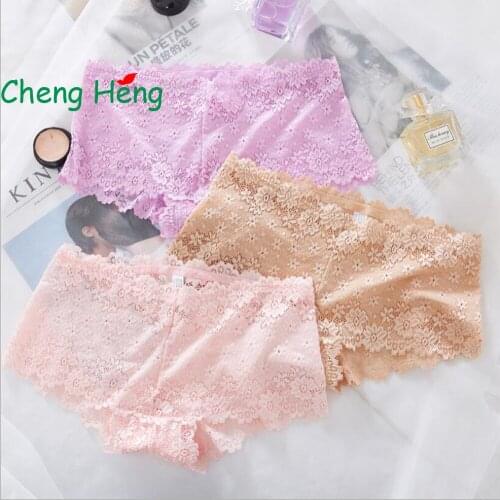 CHENG HENG Sexy High quality fashion Lace Panties Female Low Waist Comfortable Hip Ladies Seamless Triangle Briefs Cotton