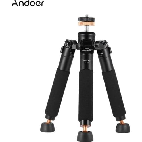 Andoer TP-166 Portable Tabletop Desktop Tripod Mini Tripod Aluminum Alloy Support Holder Stabilizer for Canon Nikon Sony Camera