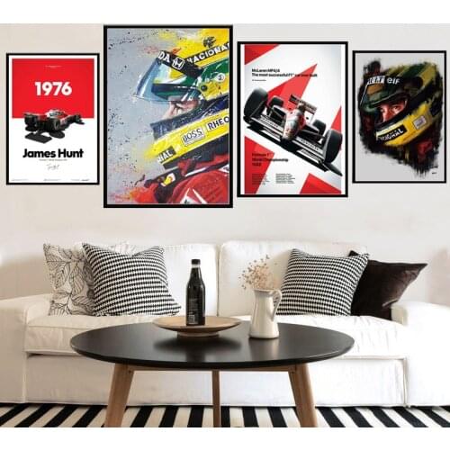 Ayrton Senna F1 Formula Mclaren World Champion Racing Car Posters Prints Wall Art Canvas Picture Painting For Living Room Decor