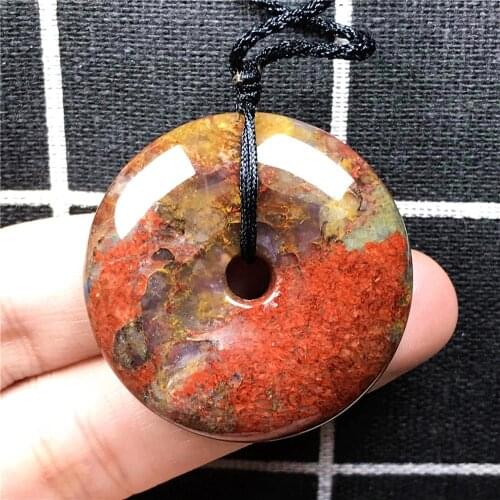 Natural Yellow Red Pietersite Stone Peace Buckle Jewelry For Woman Man Crystal 37x9mm Namibia Round Beads Adjustable Rope AAAAA