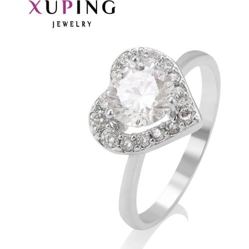 Xuping Luxury Ring Lovely Style Sincere Heart Color Plated Promise Engagement Ring Gifts 13260