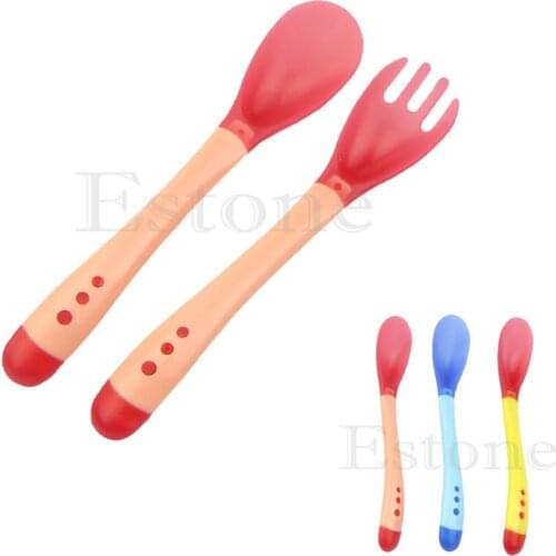 S-home New Heat Sensing Thermal Feeding Spoon Baby Kids Weaning Silicone Head Tableware MAR20