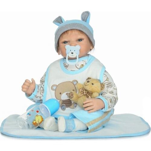 55cm silicone reborn baby boy doll toy realistic newborn babies dolls child kid birthday present lovely girls brinquedos