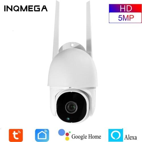 INQMEGA 5MP Tuya Ptz Camera Outdoor Mini WiFi camera Add Alexa And Google Home Smart life Or Tuya Auto-Tracking Security Camera