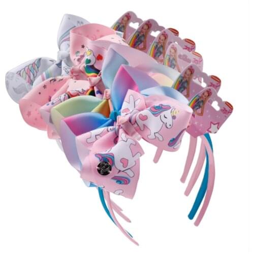 Party supplies jojo printing gradient color headband headband childrens unicorn hair accessories headwear