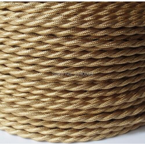 10 Meters/Lot Light Gold 2 x 0.75mm2 Colorful Twisted Wire Twisted Cable Electrical Braided Wire