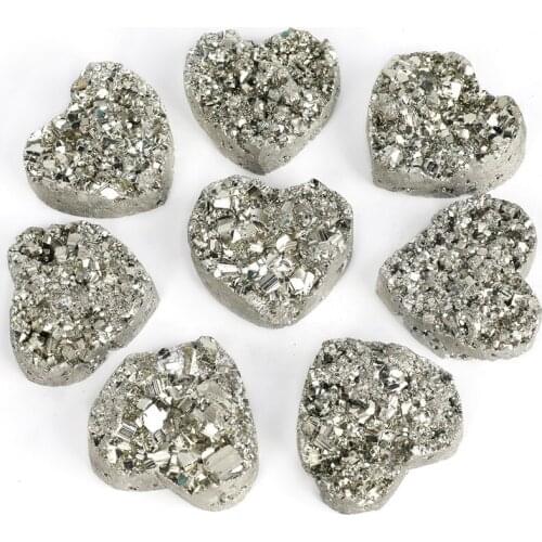 1pcs Natural Pyrite Heart Shape Quartz Crystals Raw And Mineral Healing Energy Stones Specimen Home Decor Gift