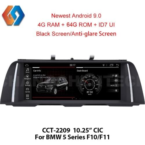 10.25 Android 9 64G for BMW 5 S F10 F11 CIC Black Screen Car GPS Navigation Multimedia Stereo Built-in BT WiFi Phone Mirror 9
