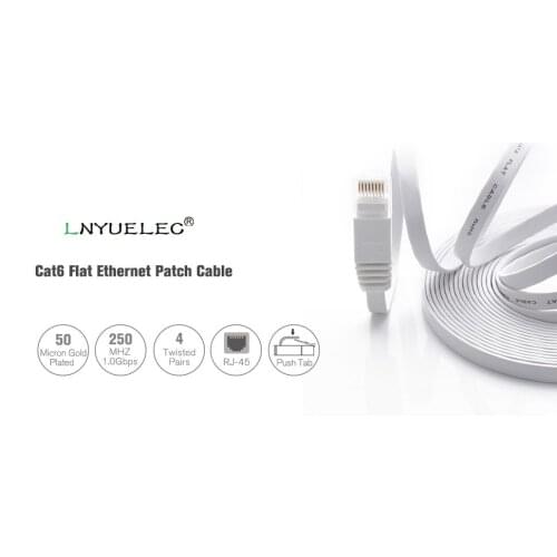 10Package 0.25m,50cm,1m,2m,3m,5m,10mblack/whitecolor CAT6 Flat UTP Ethernet Network Cable RJ45 Patch LAN cable white/black color