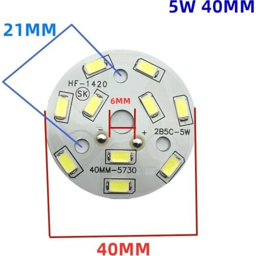 100pcs/lot 5W 5730 LED Blister Lamp Board 5W 40MM 44MM 50MM 56MM Lamp Bead Light Plate Module Can Be Customized