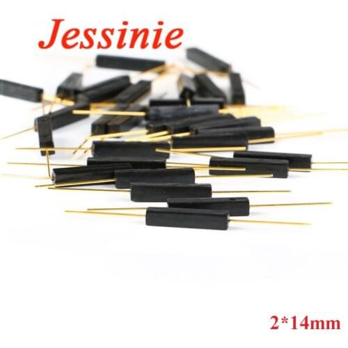 100PCS Plastic Type Reed Switch 2*14mm Normally Open Magnetic Control Switch GPS-14A Anti Vibration/Damage Contact For Sensor NO