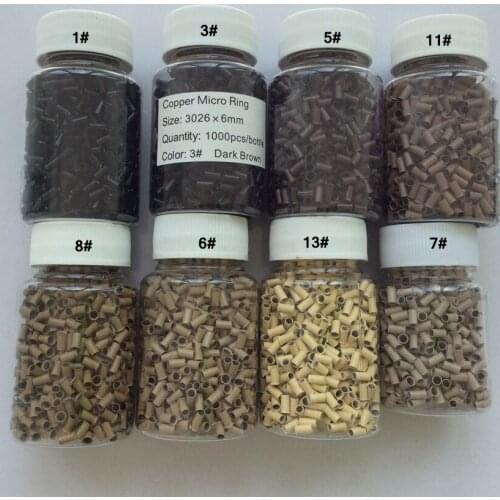 1000pcs/lot) 3.0*2.6*6.0mm 13# Blonde Copper Micro Links for pre-bonded hair 8 colors for your choices