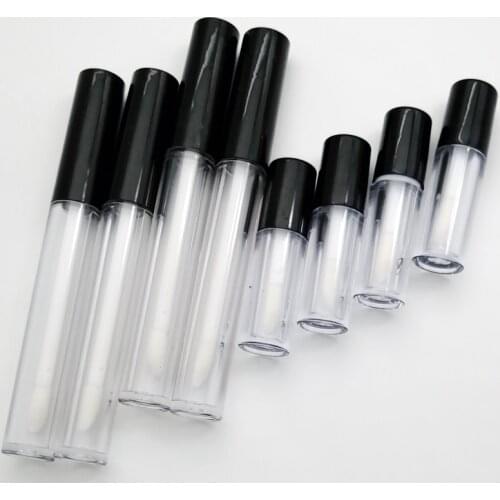 New 2/8/10pcs Batch 3/10ml thick wall transparent lip gloss tube brush packaging container cosmetic with leakproof inner covers