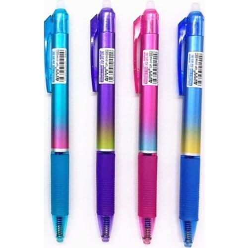 2Pcs Rainbow color Erasable pen 0.5mm Blue/Black ink Press Ballpoint Pen for School Office Supplies Stationery