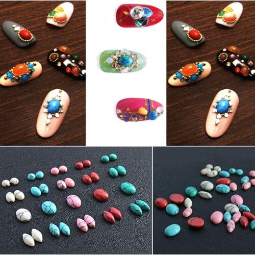 20pcs Fashion Japanese Style Natural Crack stoneTurquoise stone Nail Art Rhinestone