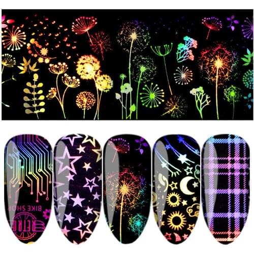 2020 Halloween Xmas Starry Sky Flame Nail Art Stickers Decals Manicure Decoration Nails Tools наклейки для ногтей