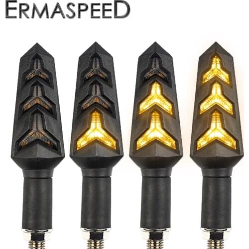 4Pcs/Set Motorcycle Sequential Turn Signals LED Running Lights Tail Indicator Lamp Blinker Motorbike Signal Light Flasher