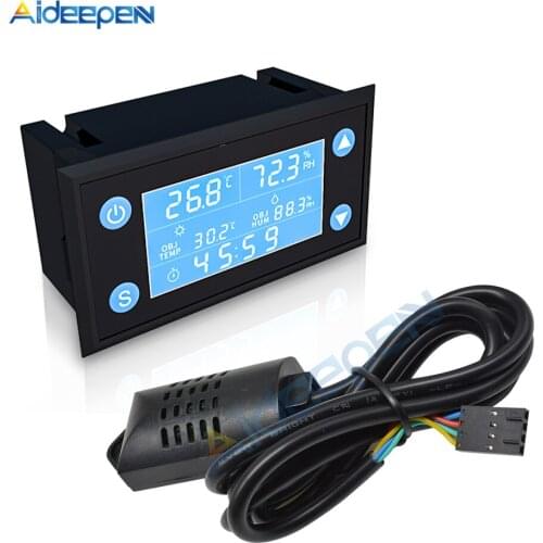 AC110-220V Digital Thermostat Temperature Humidity Controller Fridge Thermostat Humidistat Thermometer Hygrometer Control Switch
