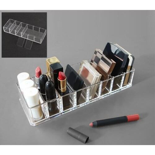 Acrylic Makeup Organizer Lipstick Box Detachable Division Wall Cosmetic Holder Makeup Tools Storage Box Accessory Organizer Box
