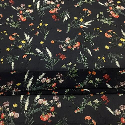 Beautifal soft floral and butterfly print pure silk chiffon fabric for girls dress,SCF177