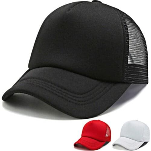 Solid Color Mesh Baseball Cap Women Summer Outdoor Cotton Casual Sun Hat Men Breathable Sports Caps Student Trucker Hip-Hop Cap