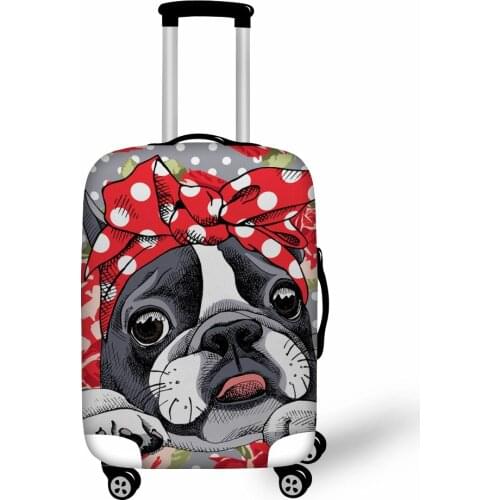 KOKO CAT Luggage Cover Boston Terrier Pattern Cover for Suitcase Women Men Travel Accessories Suit Thick 18-30 inch Luggage