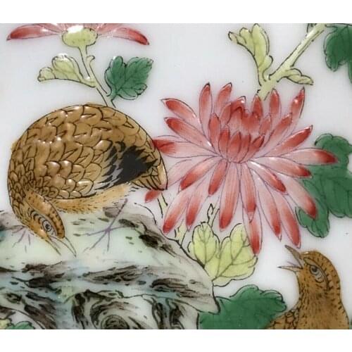 China Qing Dynasty Yongzheng Enamel Flowers and birds pen container