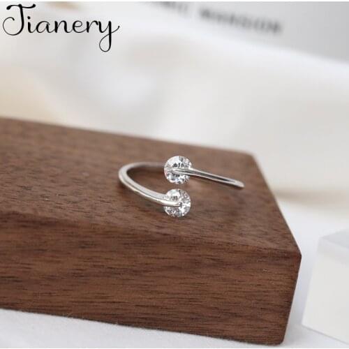 JIANERY New Brand Fashion Silver Color Cubic Zircon Rings For Women Engagement Ring Bijoux Jewelry