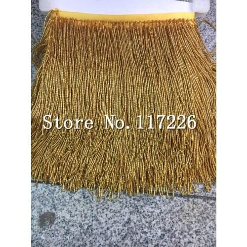High quality top selling gold beaded Fringe Ribbon Trim Fringe Tassel Lace Trim for Clothing Decoration