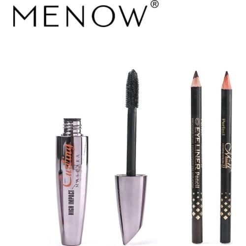 Menow Brand Thick Mascara Set With Gift Two Pencil Black / Brown Combination Natural Curly Lasting Mascara M12002