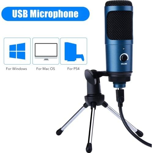 Metal Condenser Studio Microphone For Singing Gaming Recording USB Microphones For PC Computer Laptop Live Streaming With Stand