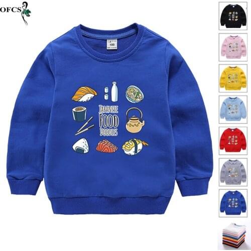 OFCS Fashion Brand Child Hoodies Retail Spring 2-12Yrs Male Knitting Fleece Sweatshirts Kids Cotton Casual Outwear Tops 10 Color
