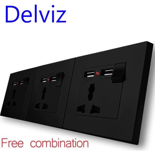 Delviz New EU Standard Power Socket, Outlet Panel, Triple Wall Power Outlet Without Plug,Free combination panel, wall usb socket